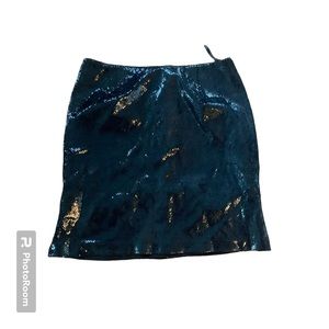 Vintage Janine Black Faux Snakeskin Mini Skirt